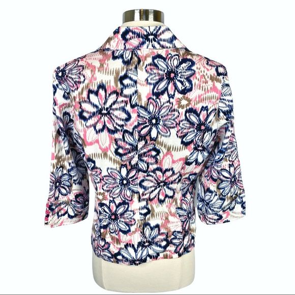 Requirements Bright Floral Button Down Blazer - Size Small - Picture 4 of 5